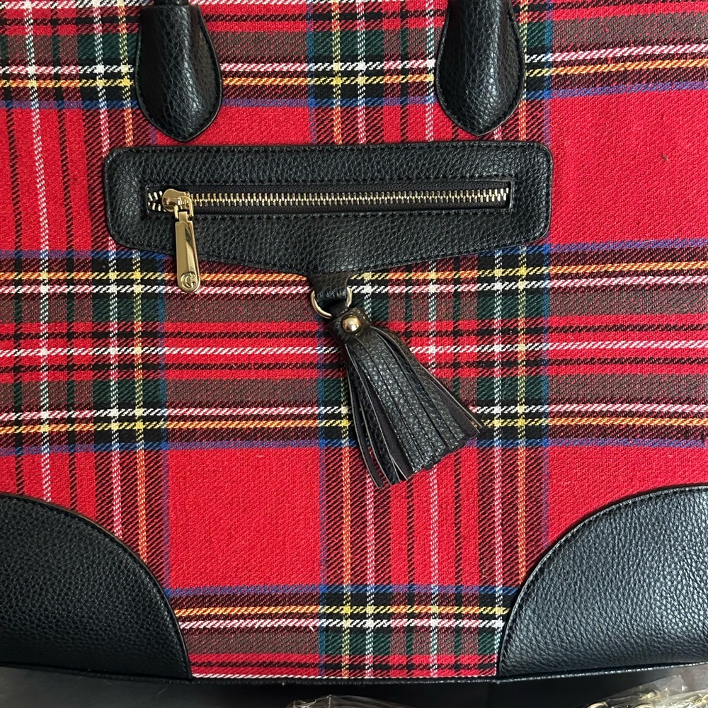 Charming Charlie Red plaid purse